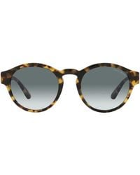Giorgio Armani - Tortoiseshell-Effect Round-Frame Sunglasses - Lyst