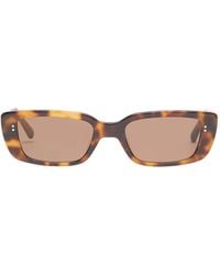 Messyweekend - Grace Tortoise-Shell Rectangle-Frame Sunglasses - Lyst