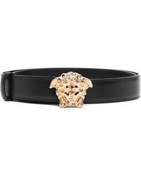 Versace - Fine Leather Medusa Bucklebelt - Lyst