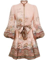 Zimmermann - Alchemy Linen Mini Dress - Lyst