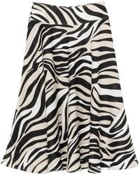 Marella - Zebra Print Midi Skirt - Lyst