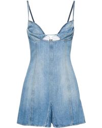 Nensi Dojaka - Godet-Design Denim Mini Dress - Lyst