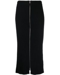 Jil Sander - Ribbed-knit Cotton Pencil Skirt - Lyst