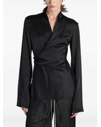 Rick Owens - Wrap-Style Long-Sleeve Blouse - Lyst