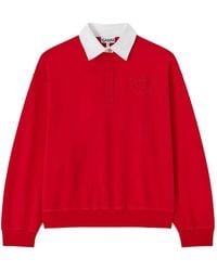 Ganni - Polo Shirt With Heart Embroidery - Lyst