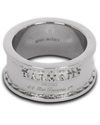 Balmain - Ring Met Gegraveerd Logo - Lyst