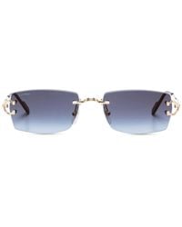 Cartier - Sonnenbrille Mit Eckigem Gestell - Lyst