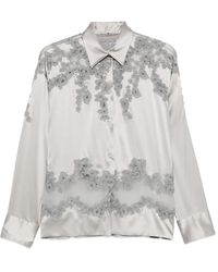 Ermanno Scervino - Lace-Embellished Silk Shirt - Lyst