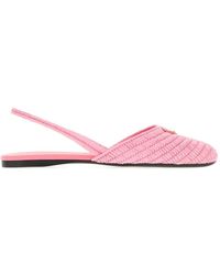 Prada - Woven Slingback Mules - Lyst