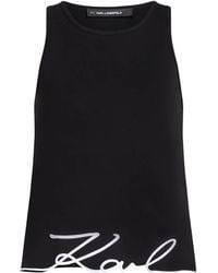 KARL LAGERFELD - Signature Hem Tank Top - Lyst