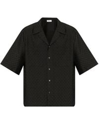 McQueen - Overhemden ,Zwart ,Polyester Skull Jacquard Shirt - Lyst