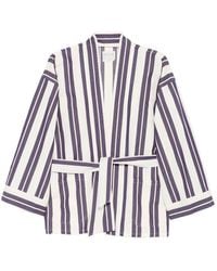 forte_forte - Veste Rayée À Taille Ceinturée - Lyst