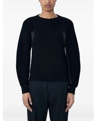 Moncler - Ribbed Contrast-Panel Sweater - Lyst