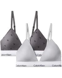 Calvin Klein - Set De Dos Sujetadores Triangulares Con Logo Estampado - Lyst