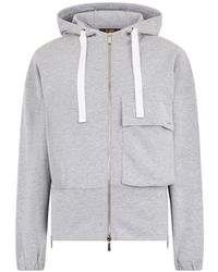 Moorer - Hoodie Met Rits - Lyst