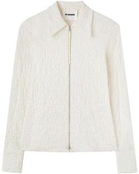 Jil Sander - Zip-Front Cloqué Top - Lyst