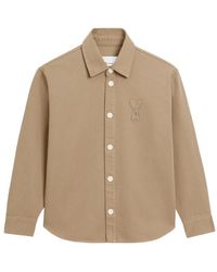Ami Paris - Cotton Knitted Ami De Coeur Overshirt - Lyst