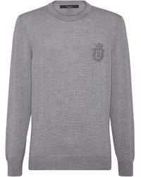 Billionaire - Logo-Embroidered Wool Jumper - Lyst