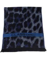Roberto Cavalli - Leopard-Print Logo-Band Scarf - Lyst