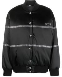 Gcds - Bling Logo-Embellished Bomber Jacket - Lyst