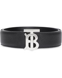Burberry Cinturón granulado con monograma - Negro