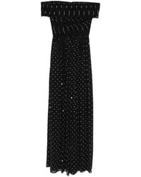 Elie Saab - Polka-Dot Off-Shoulder Maxi Dress - Lyst