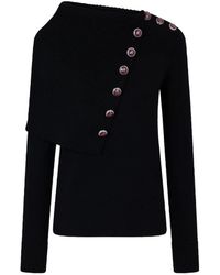Rabanne - Asymmetrischer Pullover Mit Matrosenkragen - Lyst