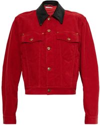 Versace - Corduroy Leather-Collar Jacket - Lyst