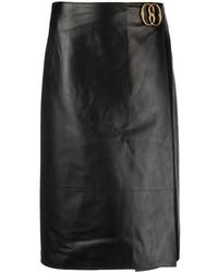 Bally - Leather Midi Skirt - Lyst