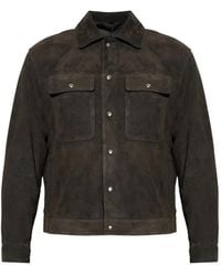 AllSaints - Shelton Suede Jacket - Lyst