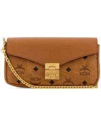 MCM Tracy Monogram-print Faux-leather Cross-body Bag in Brown | Lyst