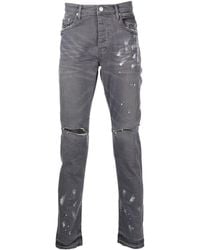 Purple Brand - Distressed Low-rise Skinny Jeans - Lyst