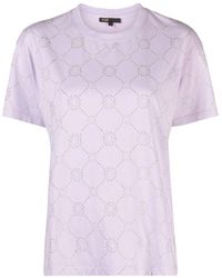 Maje - Stud-embellished Cotton T-shirt - Lyst