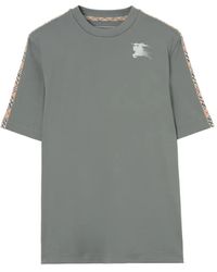 Burberry - Check Trim Jersey T-Shirt - Lyst