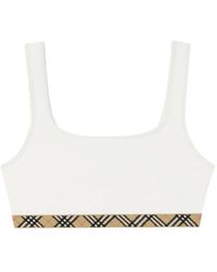 Burberry - Bikinitop Met Geruite Afwerking - Lyst