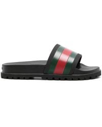 Gucci - Men's Web Rubber Slide Sandal - Lyst