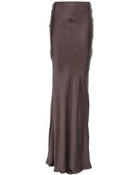 ANDAMANE - Nemesia Ruched-Detail Satin-Finish Maxi Skirt - Lyst