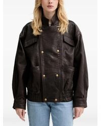 Bardot - Double-Breasted Leather Jacket - Lyst