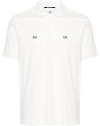 C.P. Company - Poloshirt Met Geborduurd Logo - Lyst