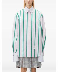 Thom Browne - Camisa Oversize De Popelina A Rayas - Lyst