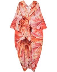 Roberto Cavalli - Kleid mit V-Ausschnitt - Lyst
