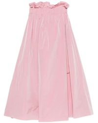 Co.Go - Ruffled-Waist Pleated Maxi Skirt - Lyst