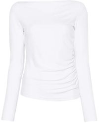 Max Mara - Ruched Boat-Neck Top - Lyst
