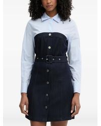Morgan - Belted Layered-Effect Mini Dress - Lyst