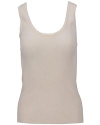 Isaia - Ribbed-Knit Scoop-Neck Top - Lyst