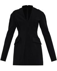 Sportmax - V-Neck Flap-Pocket Mini Dress - Lyst