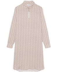 Lacoste - Fluid Crepe Shirt Collar Dress - Lyst