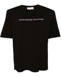 Alexandre Vauthier - Rhinestones-logo Shoulder-pads T-shirt - Lyst