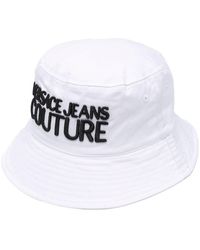 Versace Jeans Couture Cappello bucket con ricamo - Bianco