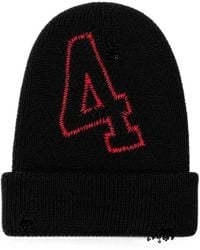 424 - Embroidered Distressed Beanie Hat - Lyst